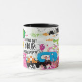 Tasse de café de bande dessinée d'amusement à (Centre)