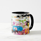 Tasse de café de bande dessinée d'amusement à (Devant droit)