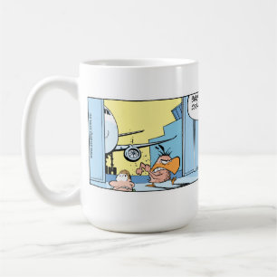 Tasse de café de bande dessinée d'aviation