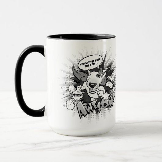 Tasse de café de bande dessinée de bull-terrier (Gauche)