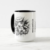 Tasse de café de bande dessinée de bull-terrier (Devant gauche)