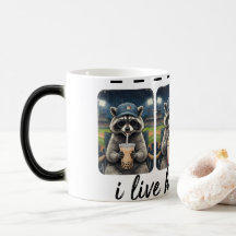 Tasse de café de baseball de raton laveur drôle –
