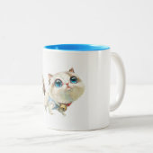 Tasse de café de caractère de chat siamois de (Devant droit)