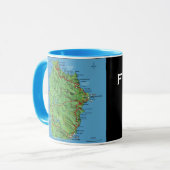 Tasse de café de carte de Flores Açores (Devant gauche)