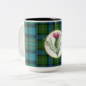 Tasse de café de chardon avec le tartan de clan de (Devant gauche)
