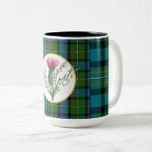 Tasse de café de chardon avec le tartan de clan de (Devant droit)
