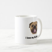 Tasse de café de chien de Bullmastiff - amour d'I (Devant droit)