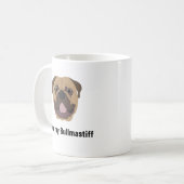 Tasse de café de chien de Bullmastiff - amour d'I (Devant gauche)