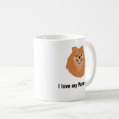 Tasse de café de chien de Pomeranian - amour d'I (Devant droit)