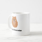 Tasse de café de chien de Pomeranian - amour d'I (Devant gauche)
