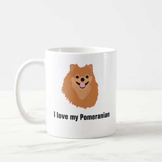 Tasse de café de chien de Pomeranian - amour d'I (Gauche)