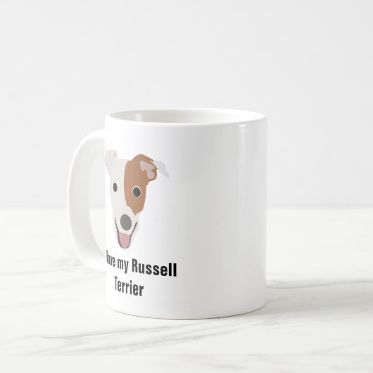 Tasse de café de chien de Russell Terrier - (Devant gauche)