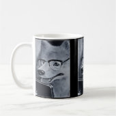 Tasse de café de chien de Samoyed de geek (Gauche)