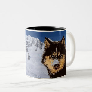 Tasse de café de chien de traîneau sibérien