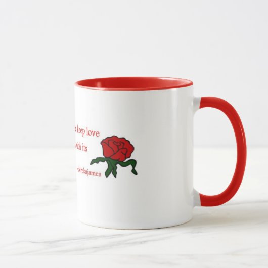 Tasse de café de citation de rose rouge (Droite)