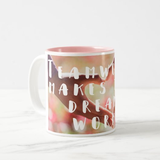 Tasse de café de citation de travail d'équipe (Devant gauche)