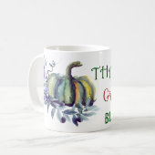 Tasse de café de citrouille d'aquarelle (Devant gauche)