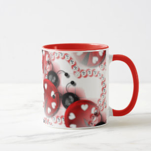 Tasse de café de coccinelle de coeur