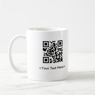 Tasse de café de code de QR avec le texte Editabl