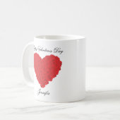 Tasse de café de coeurs de roses rouges (Devant gauche)