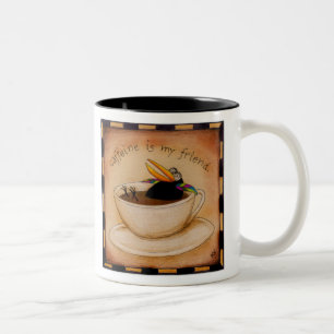 Tasse de café de corneille de démon de caféine