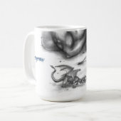 Tasse de café de croquis de dragon (Devant gauche)