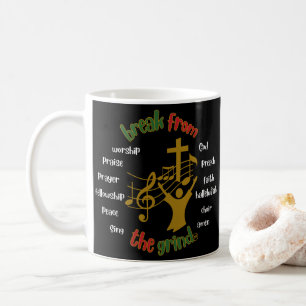 Tasse de café de culte de l'église de Noël