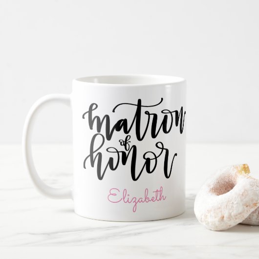 Tasse de café de dame de honneur - personnalisez (Avec donut)