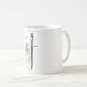 Tasse de café de dessin au trait (Devant droit)