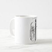 Tasse de café de dessin au trait (Devant gauche)