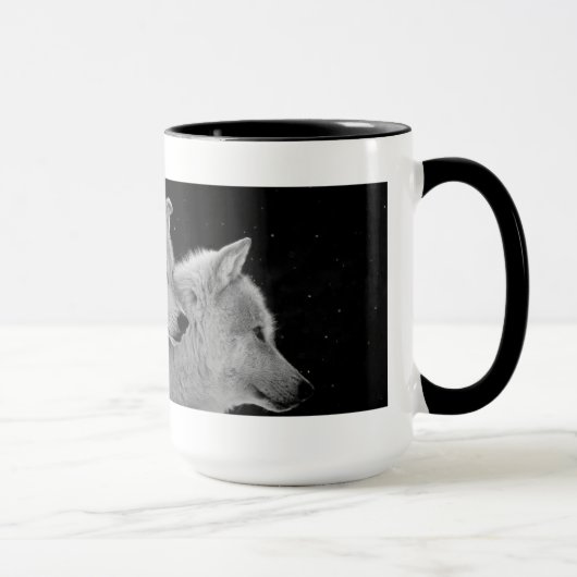 Tasse de café de deux loups gris (Droite)