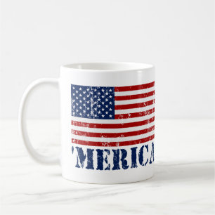 Tasse de café de drapeau de MERICA USA de cru '
