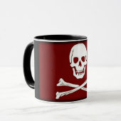 Tasse de café de drapeau de pirate de jolly roger (Devant gauche)