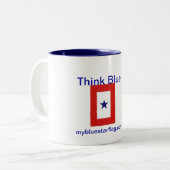 Tasse de café de drapeau d'étoile bleue (Devant gauche)