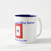 Tasse de café de drapeau d'étoile bleue : Honorez (Devant droit)