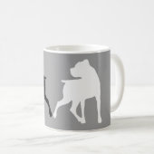 Tasse de café de duo de silhouette de boxeur (Devant droit)