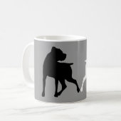 Tasse de café de duo de silhouette de boxeur (Devant gauche)