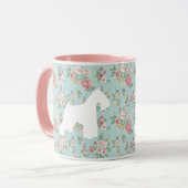 Tasse de café de fleur de Schnauzer (Devant gauche)
