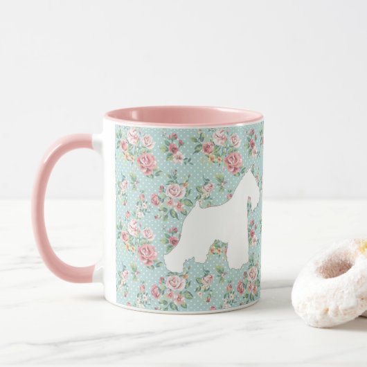 Tasse de café de fleur de Schnauzer (Avec donut)