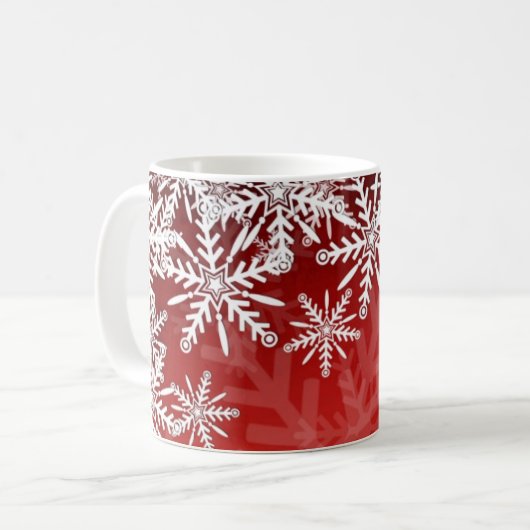 Tasse de café de flocons de neige de Noël jolie (Devant gauche)