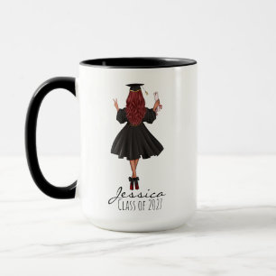 Tasse de café de graduation rouge impertinente per
