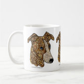 Tasse de café de griffonnage de whippet (Gauche)