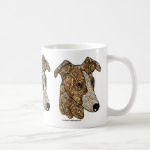 Tasse de café de griffonnage de whippet