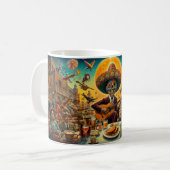 Tasse de café de guitariste squelette de Fiesta su (Devant gauche)