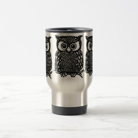 Tasse de café de hibou, tasse de voyage ou tasses (Centre)