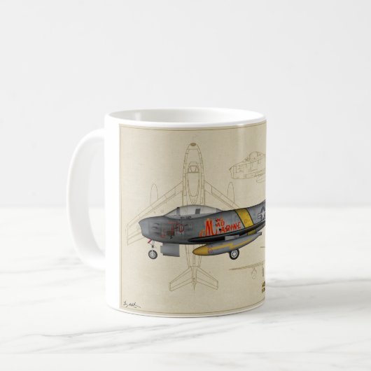 Tasse de café de jet du sabre F-86 (Devant gauche)