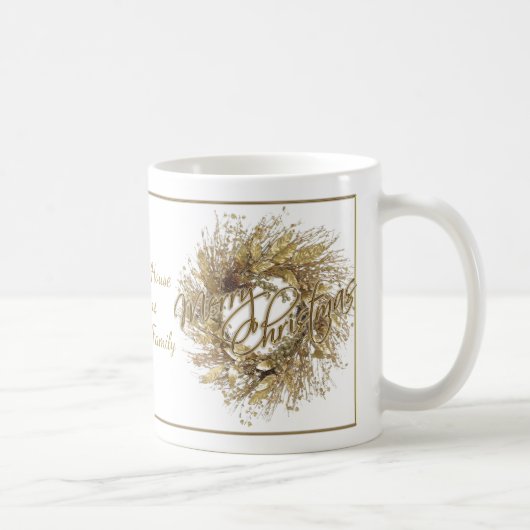 Tasse de café de Joyeux Noël de guirlande d'or (Droite)