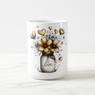 Tasse de café de la chaleur d'un beau foyer