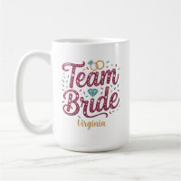 Tasse de café de la mariée d'équipe de demoiselle 