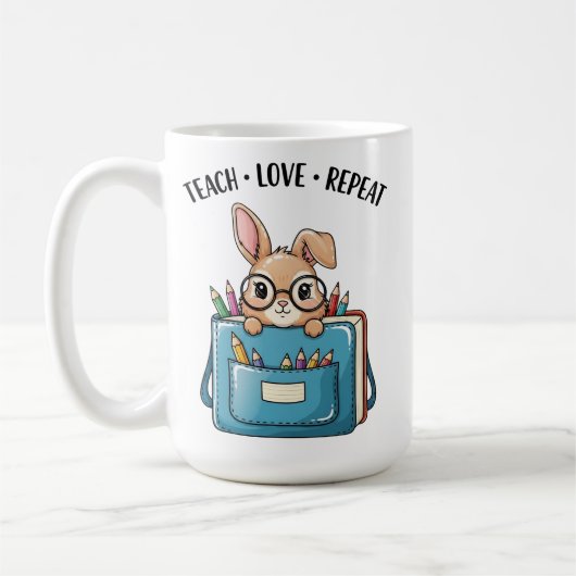 Tasse de café de l'école Répéter l'amour d'enseign (Gauche)
